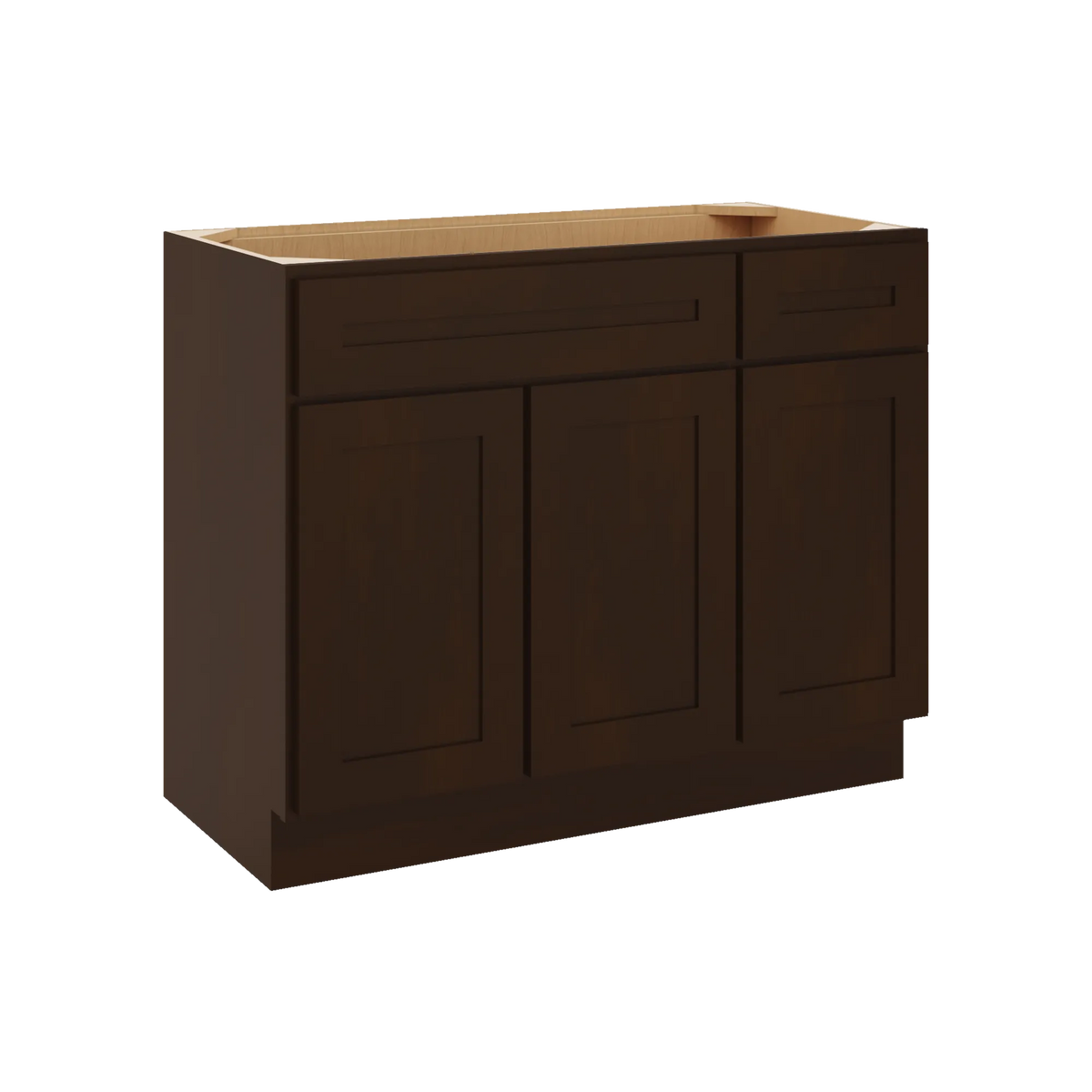 CNC Luxor 5-Piece Espresso 42" W 3 Door Vanity Base Cabinet