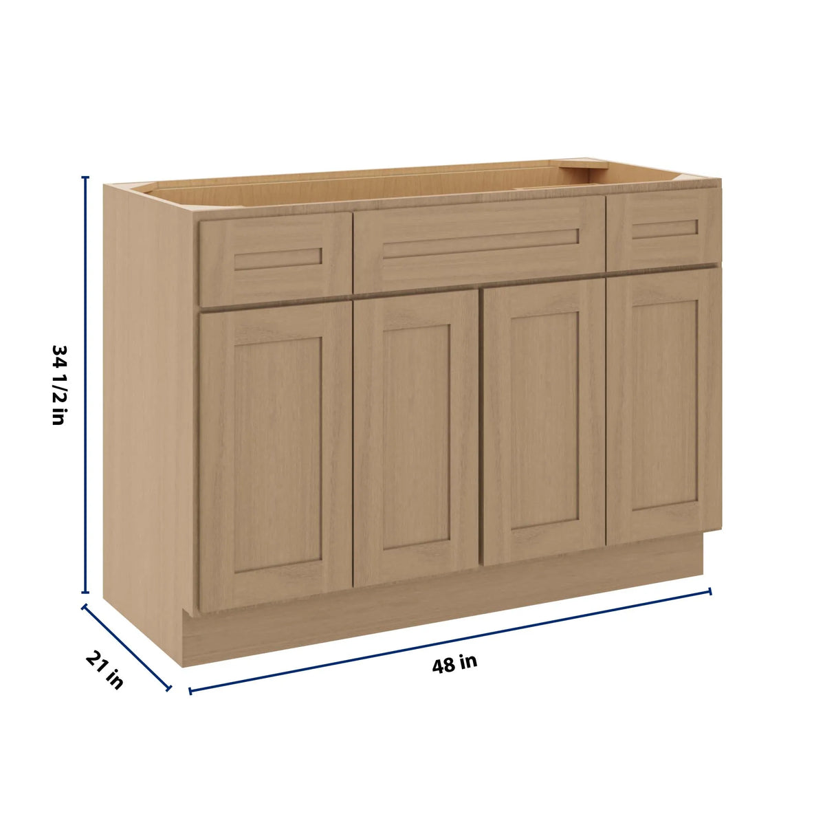 CNC Luxor 5-Piece Harvest 48" W Four Door Vanity Base Cabinet
