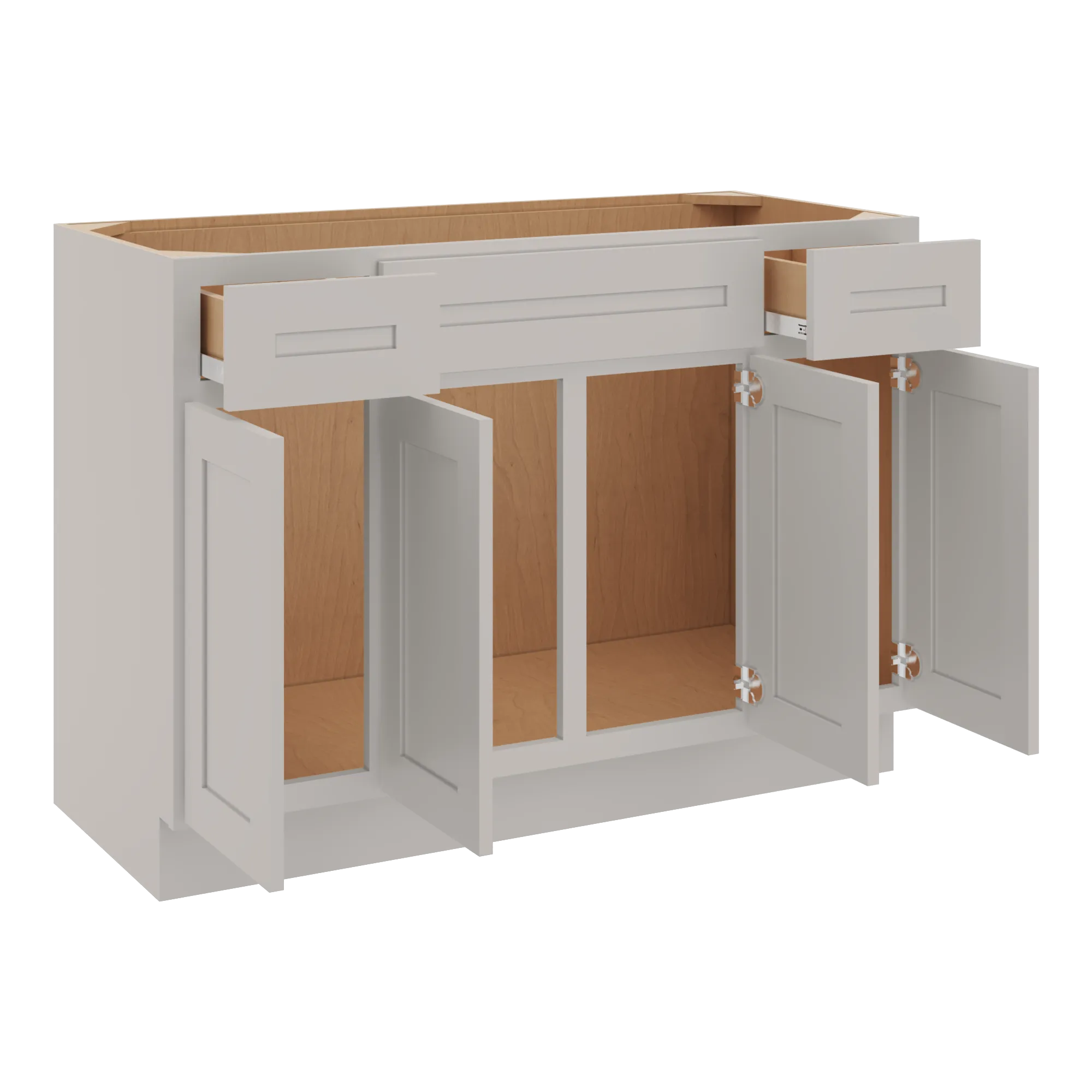 cnc luxor 5 piece misty grey 48 w four door vanity base cabinet