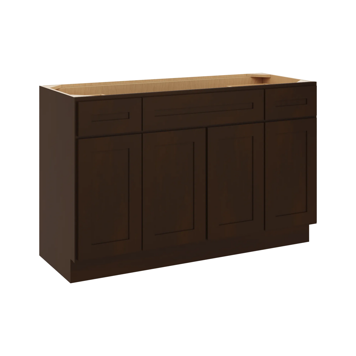 CNC Luxor 5-Piece Espresso 54" W Four Door Vanity Base Cabinet