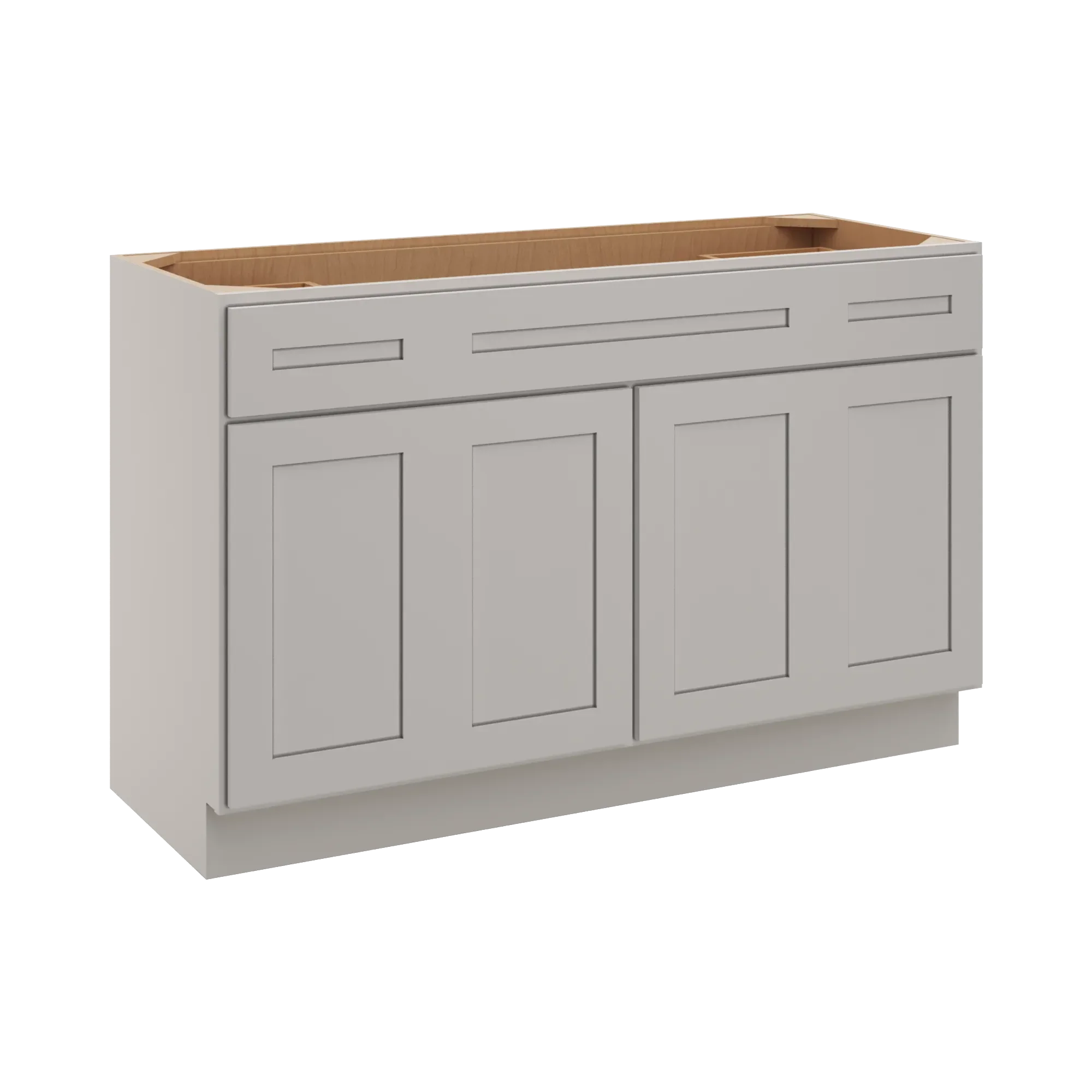 cnc luxor 5 piece misty grey 54 w four door vanity base cabinet
