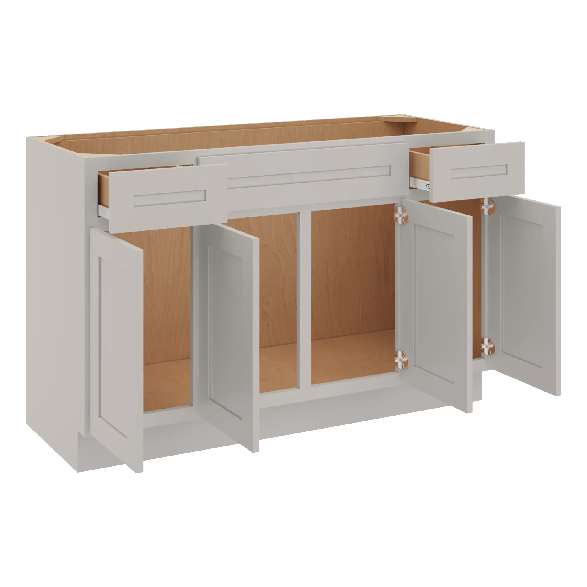 cnc luxor 5 piece misty grey 54 w four door vanity base cabinet