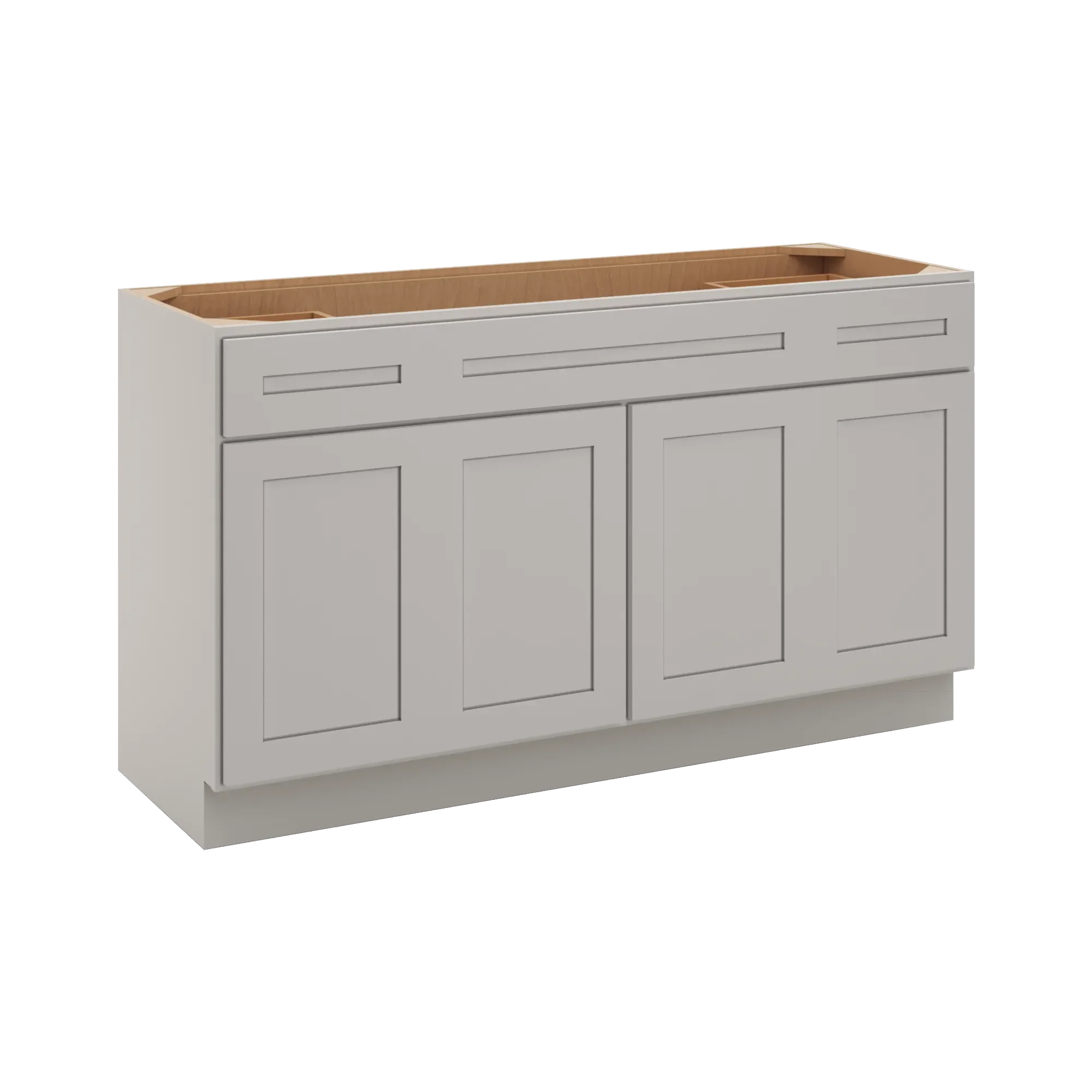cnc luxor 5 piece misty grey 60 w four door vanity base cabinet