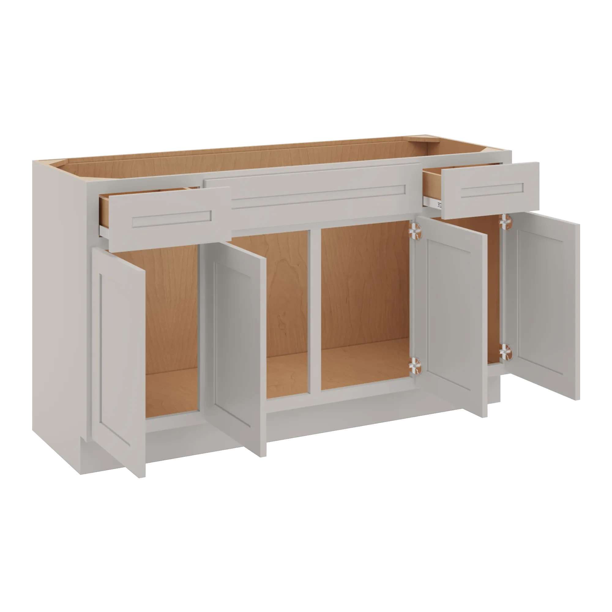 cnc luxor 5 piece misty grey 60 w four door vanity base cabinet