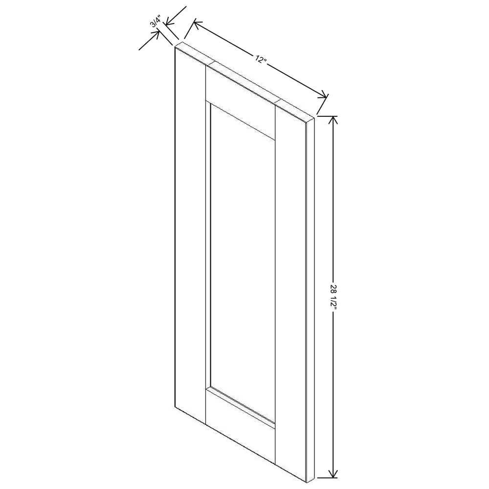 J&K Charcoal E2 Vanity Drawer Front 12" W x 28 1/2" H x 3/4" D