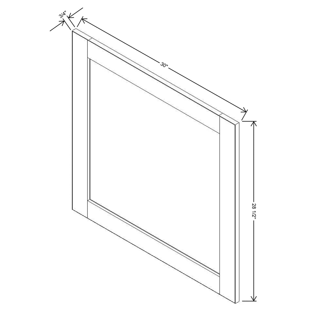 J&K Creme Glazed A7 Vanity Drawer Front A 30" W x 28 1/2" H