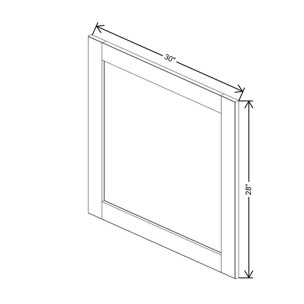 J&K Castle Grey S5 Vanity Drawer Front B 30" W x 28 1/2" H