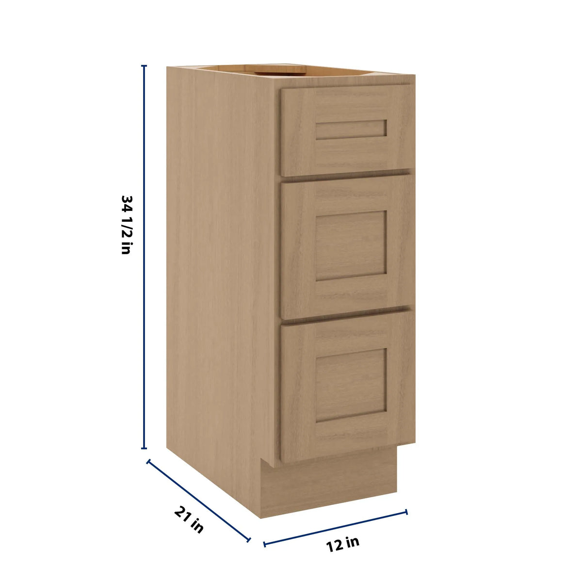CNC Luxor 5-Piece Harvest 12" W Vanity Drawer Base Cabinet - Handicap Accessible