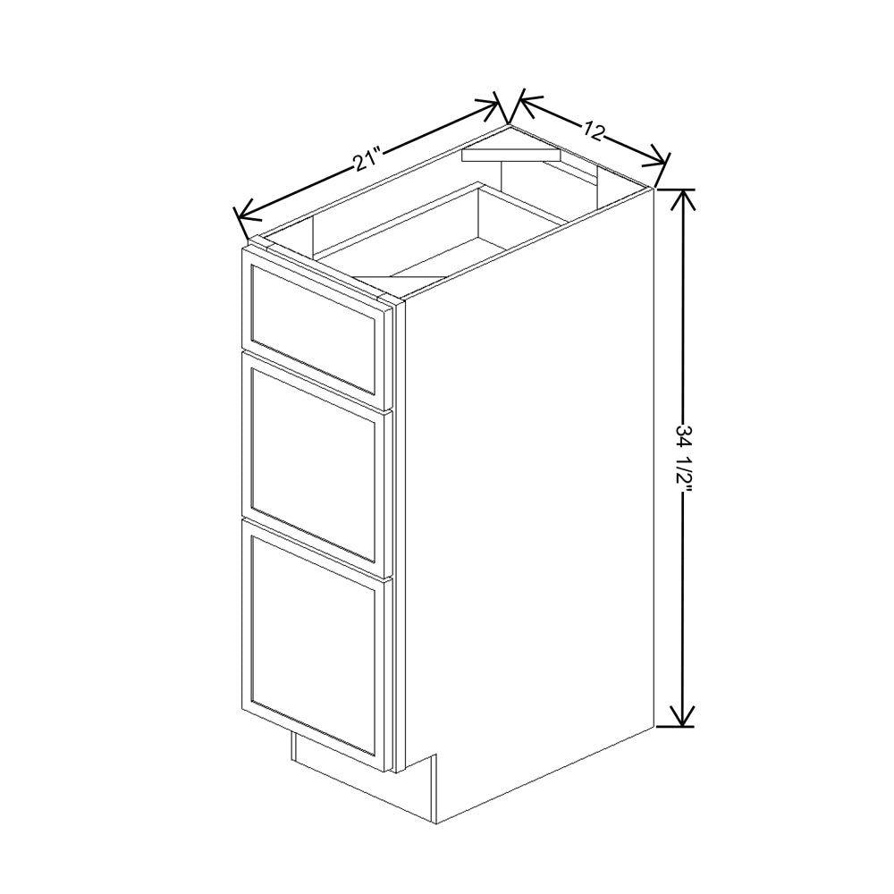 Cubitac Prestige Dover Latte 12"W X 21"D Vanity Drawer Base Cabinet