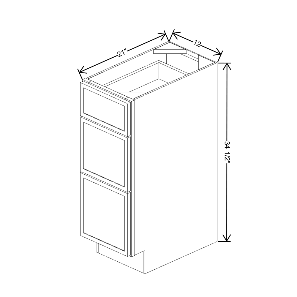 Cubitac Imperial Madison Hazelnut Vanity 12"W Drawer Base Cabinet