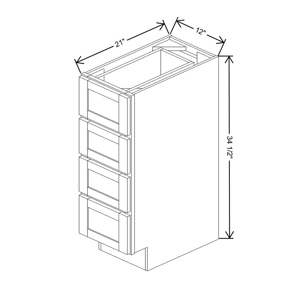 Wolf Classic Grove White Paint 12"W Vanity Drawer Base