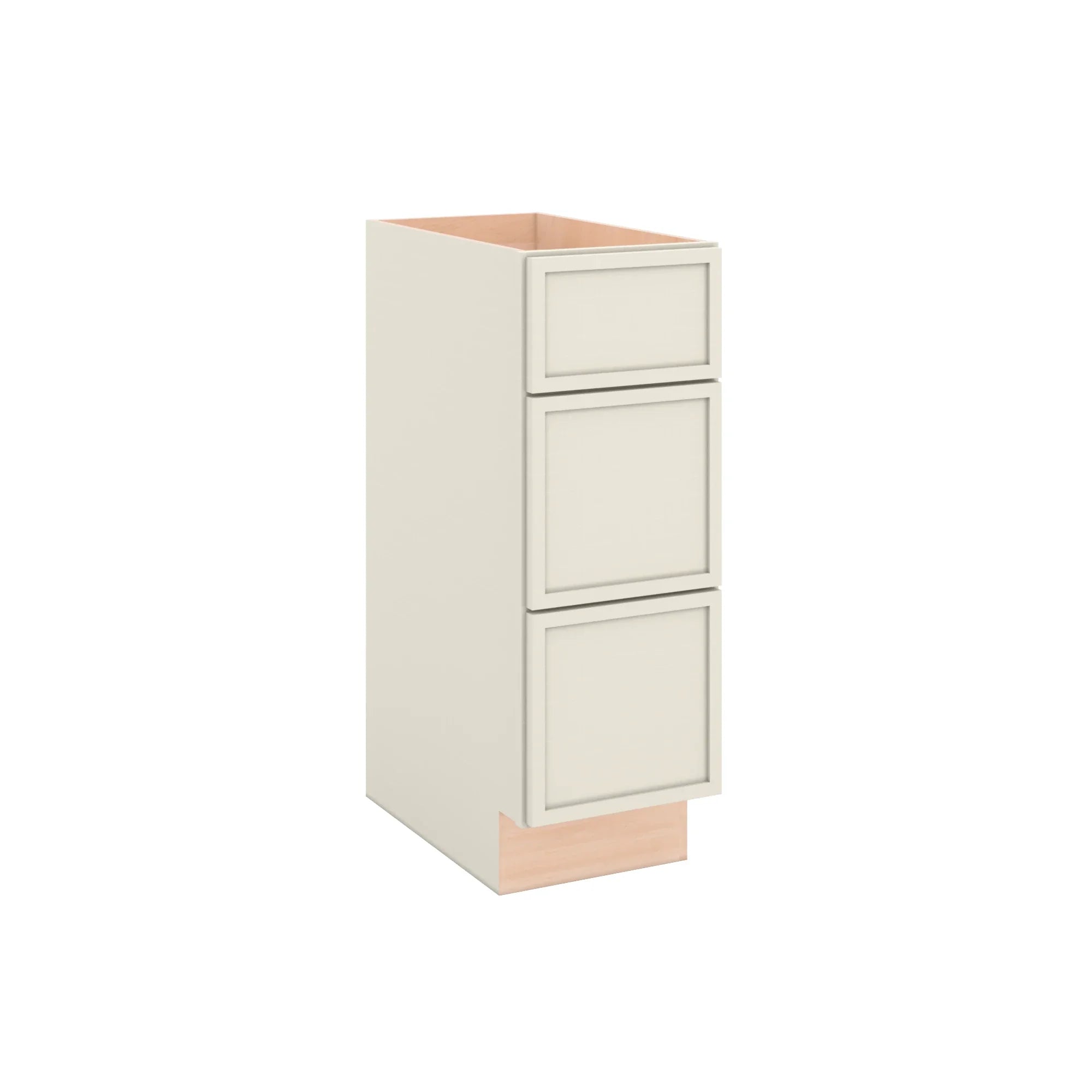 Modernform Cabinet Slim Dove White 12" W X 34 1/2" H X 21" D Vanity Base with 3 Drawers