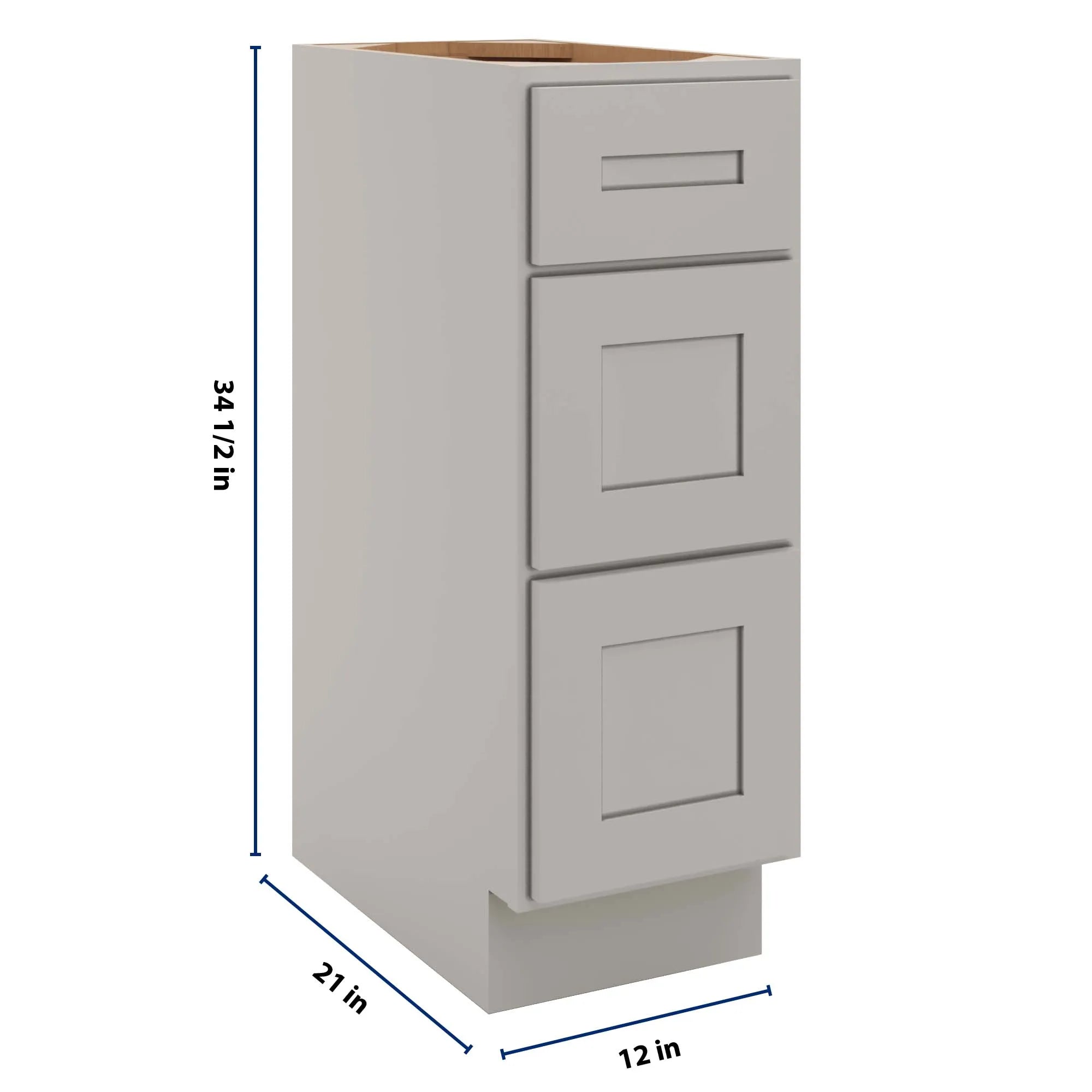 cnc luxor 5 piece misty grey 12 w vanity drawer base cabinet