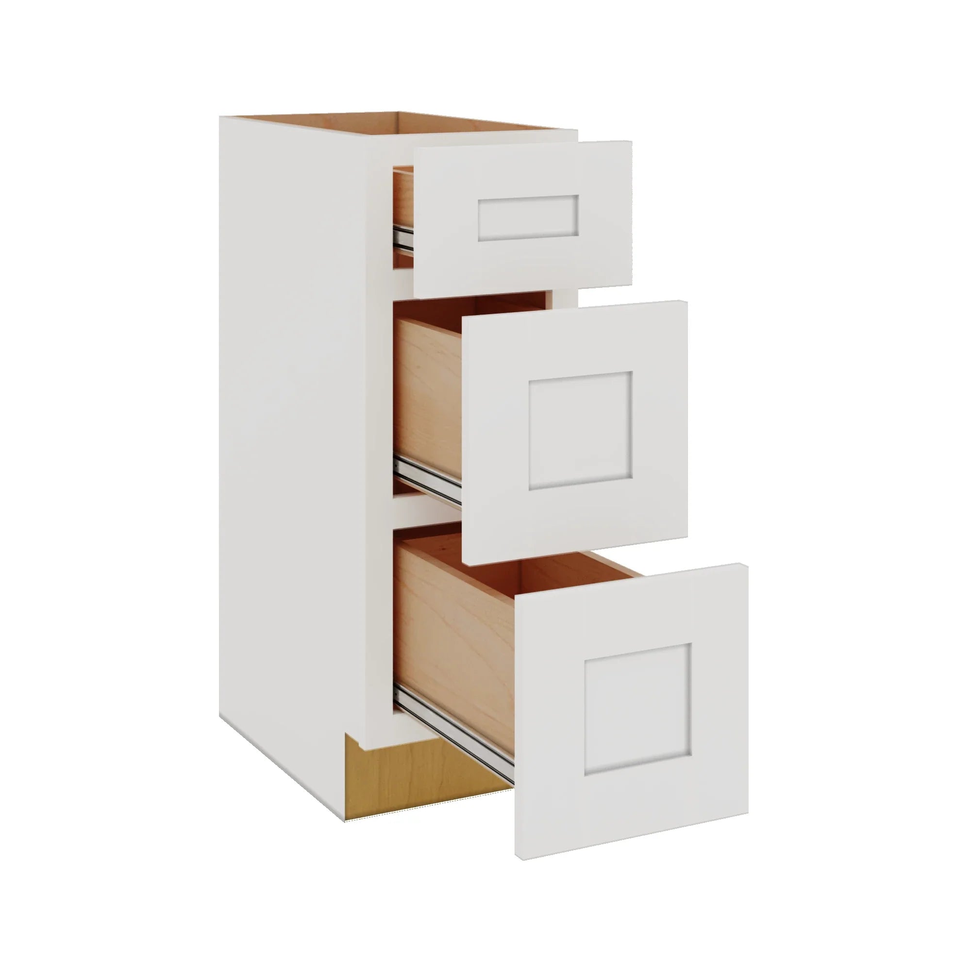 Modernform Cabinet White Shaker 12" W X 34 1/2" H X 21" D Vanity Base with 3 Drawers