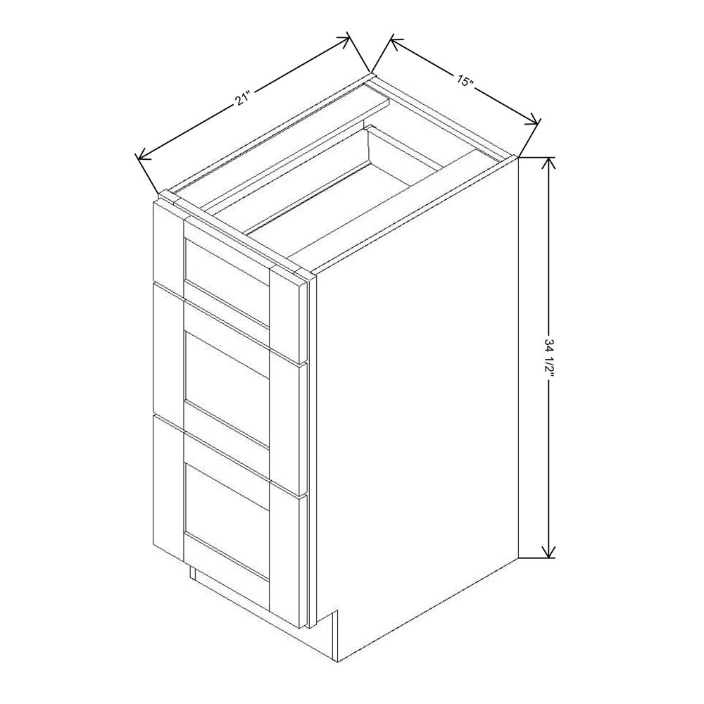 Fabuwood Value Premium Hallmark Frost 15"W X 34 1/2"H  Vanity Drawer Base