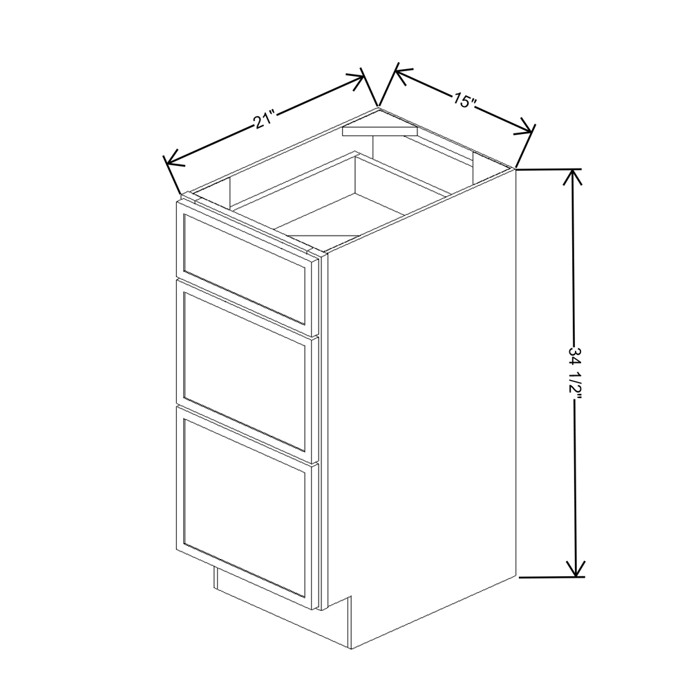 Cubitac Imperial Madison Hazelnut Vanity 15"W Drawer Base Cabinet