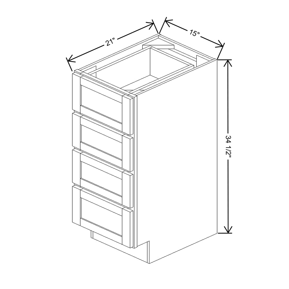 Wolf Classic York White Paint 15"W Vanity Drawer Base