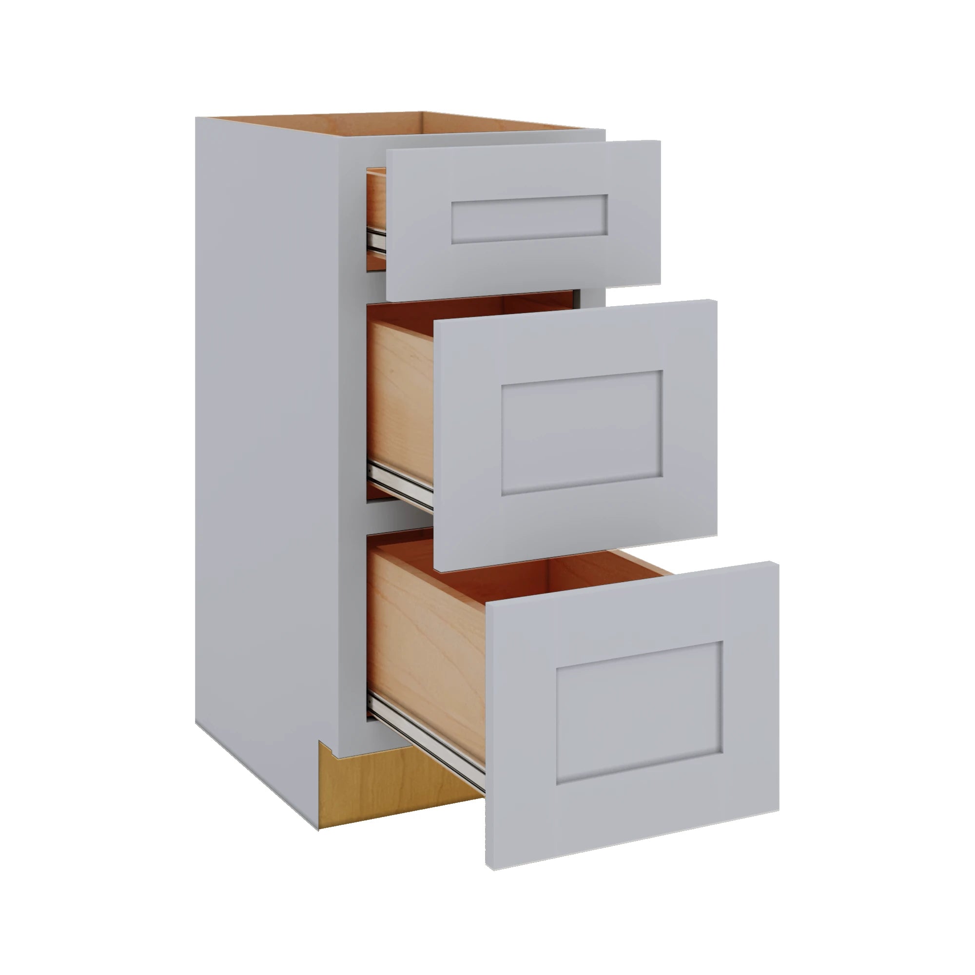 Modernform Cabinet Grey Shaker 15" W X 34 1/2" H X 21" D Vanity Base with 3 Drawers