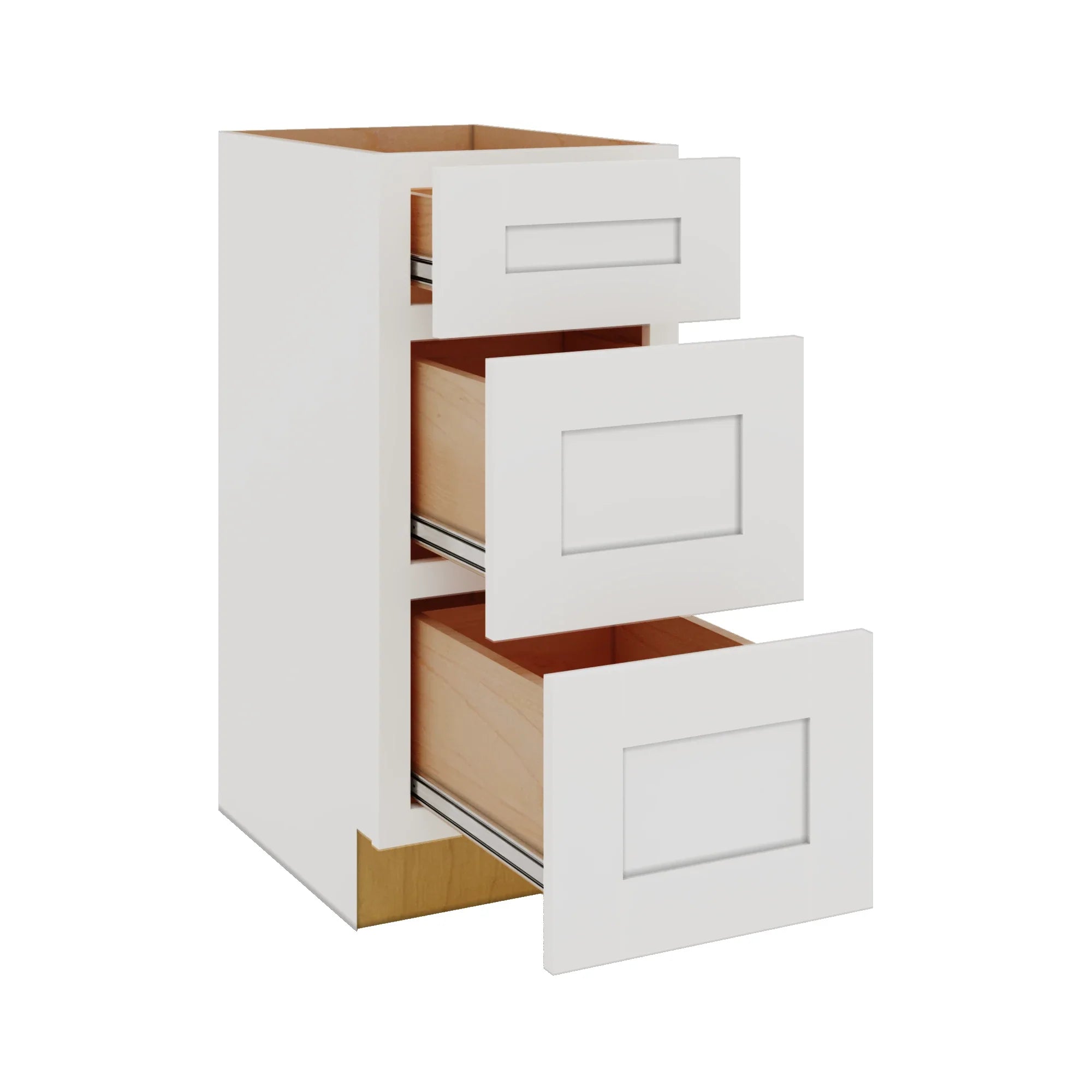 Modernform Cabinet White Shaker 15" W X 34 1/2" H X 21" D Vanity Base with 3 Drawers