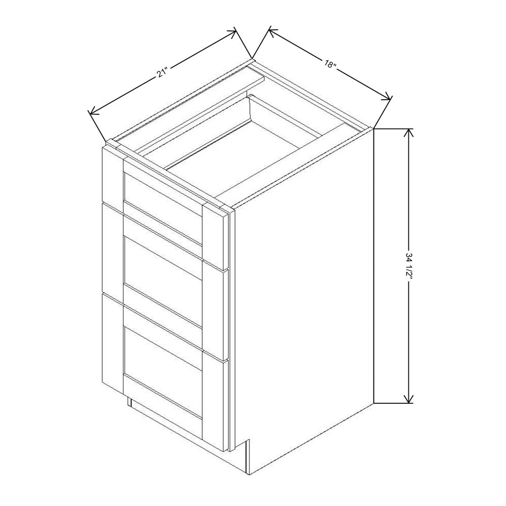 Fabuwood Allure Luna Timber 18"W X 34 1/2"H  Vanity Drawer Base