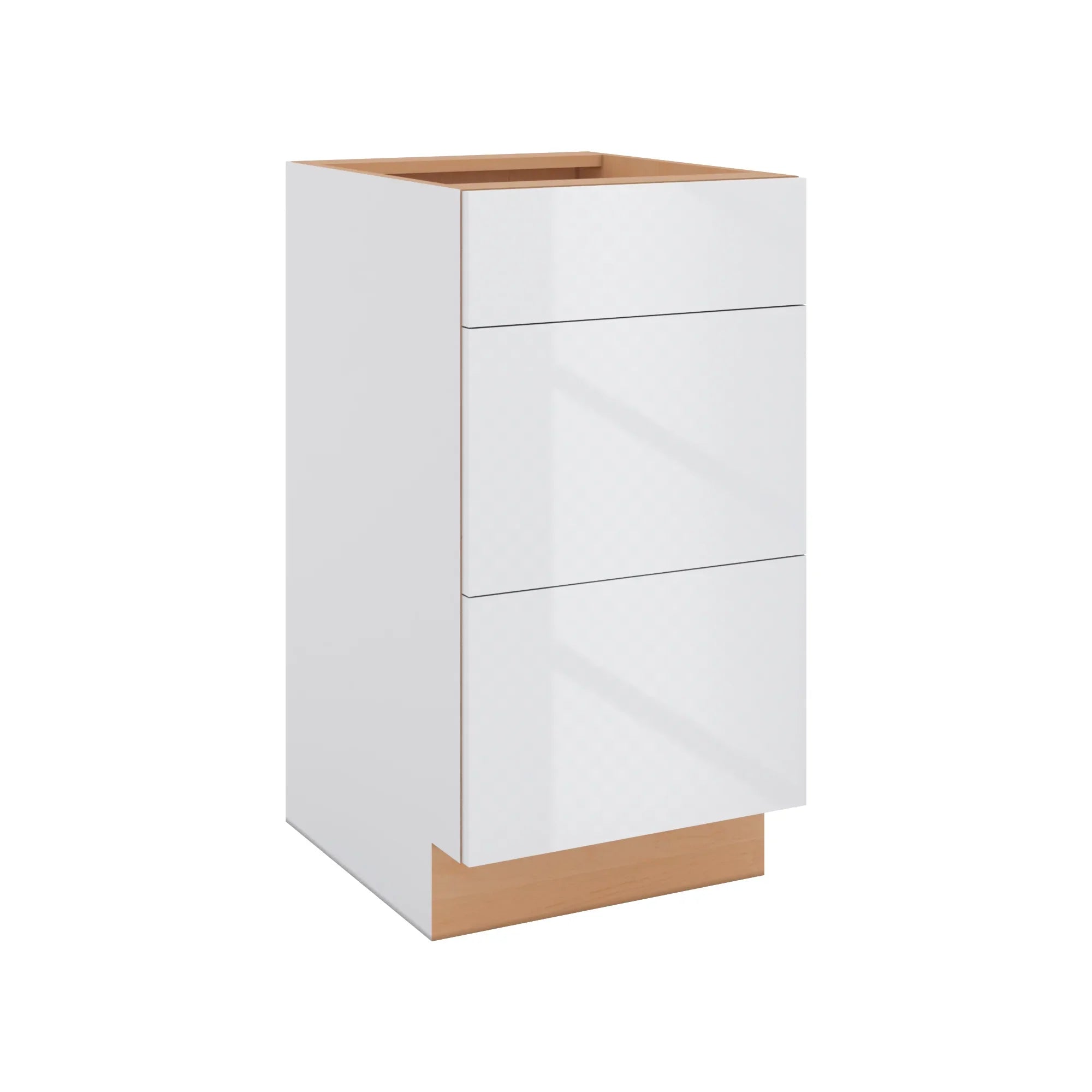 Modernform Cabinet Gloss White 18" W X 34 1/2" H X 21" D Vanity Base with 3 Drawers