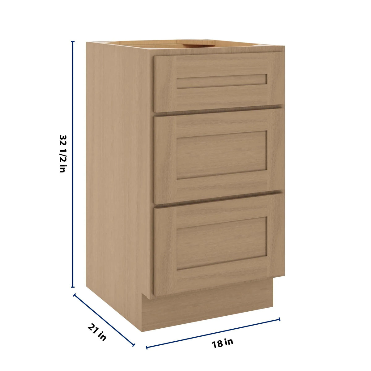 CNC Luxor 5-Piece Harvest 18" W Vanity Drawer Base Cabinet - Handicap Accessible