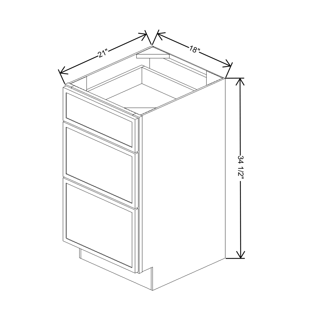 Cubitac Imperial Artisan Silk 18" W X 21" D Vanity Drawer Base Cabinet