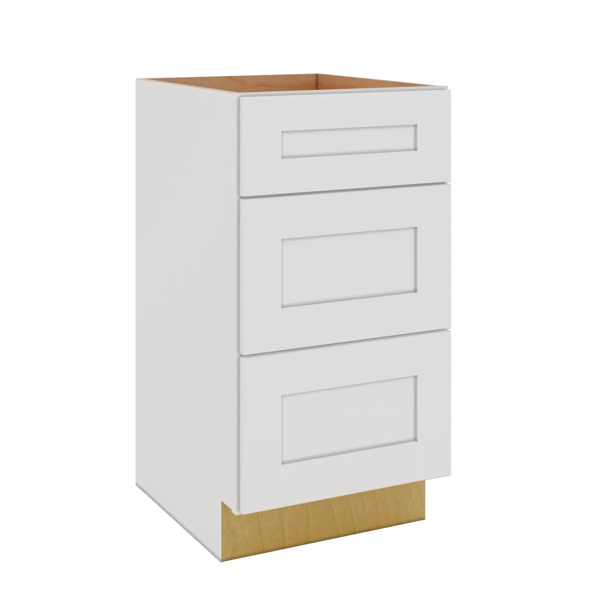 Modernform Cabinet White Shaker 18" W X 34 1/2" H X 21" D Vanity Base with 3 Drawers