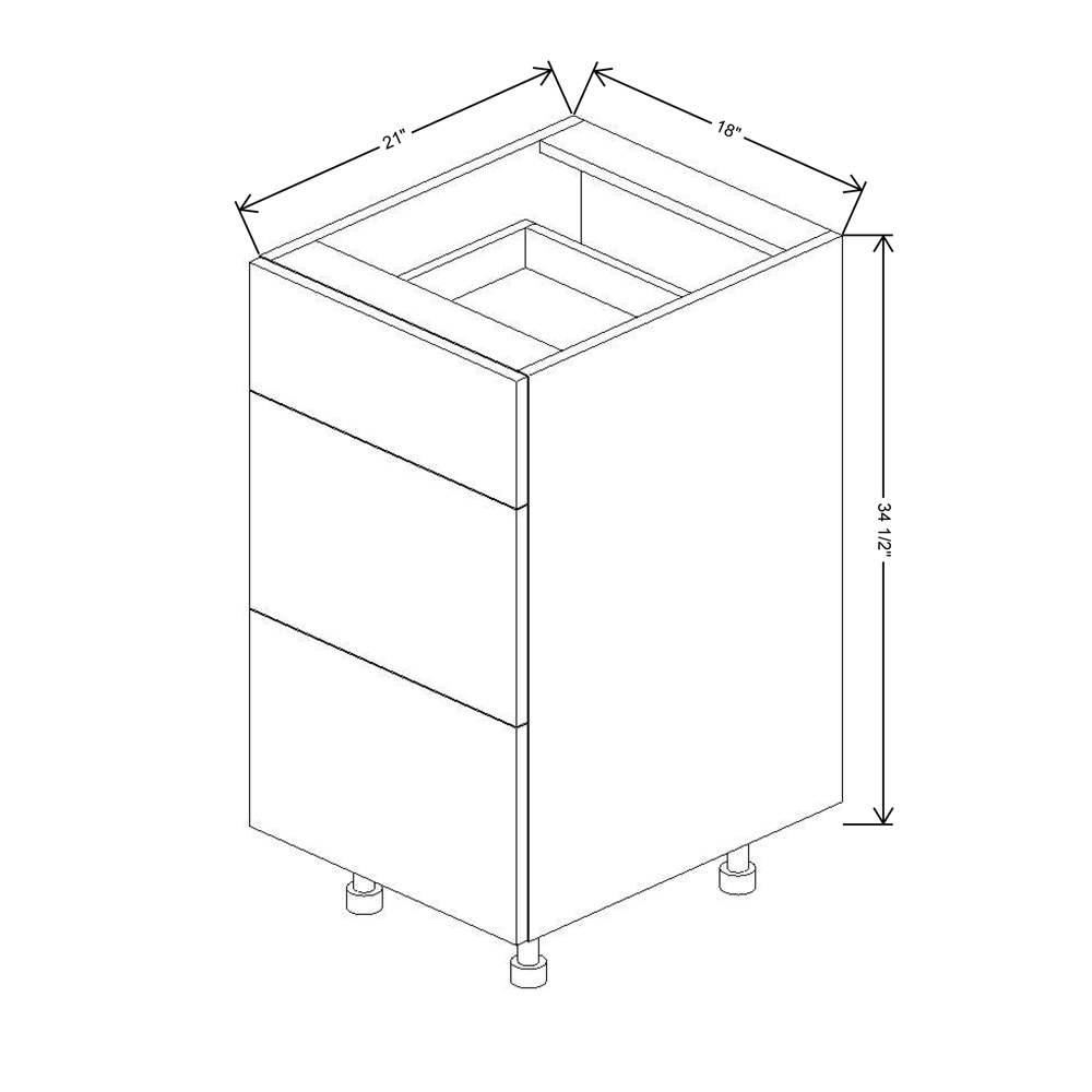 Fabuwood Illume Catalina Olmo 3 18"W 3 Drawer Base