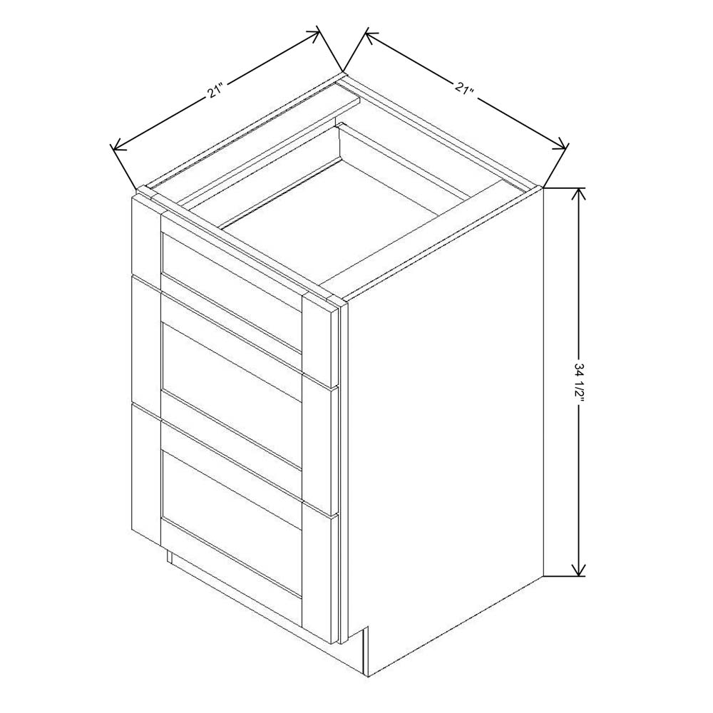 Fabuwood Allure Fusion Stone 21"W X 34 1/2"H  Vanity Drawer Base