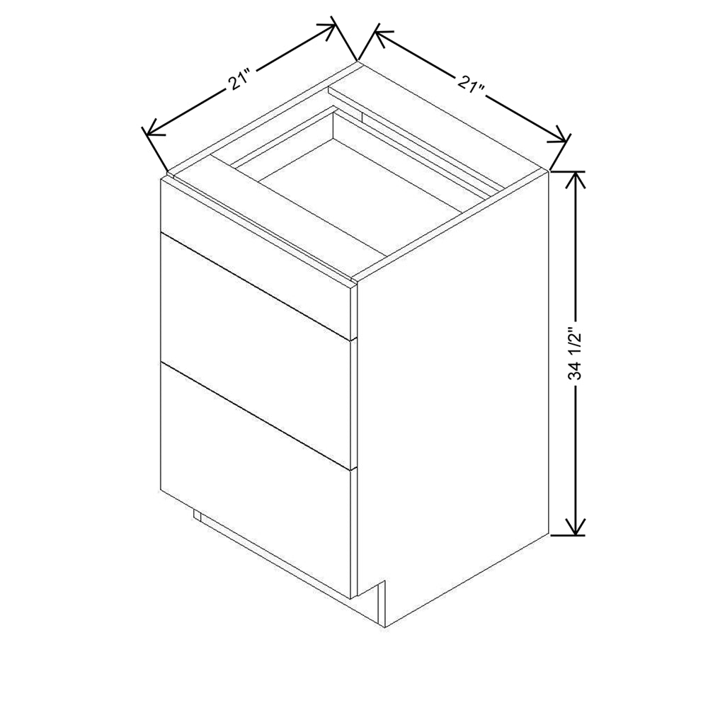 CNC Classic Broadway Graphite 21" W Vanity Drawer Base Cabinet