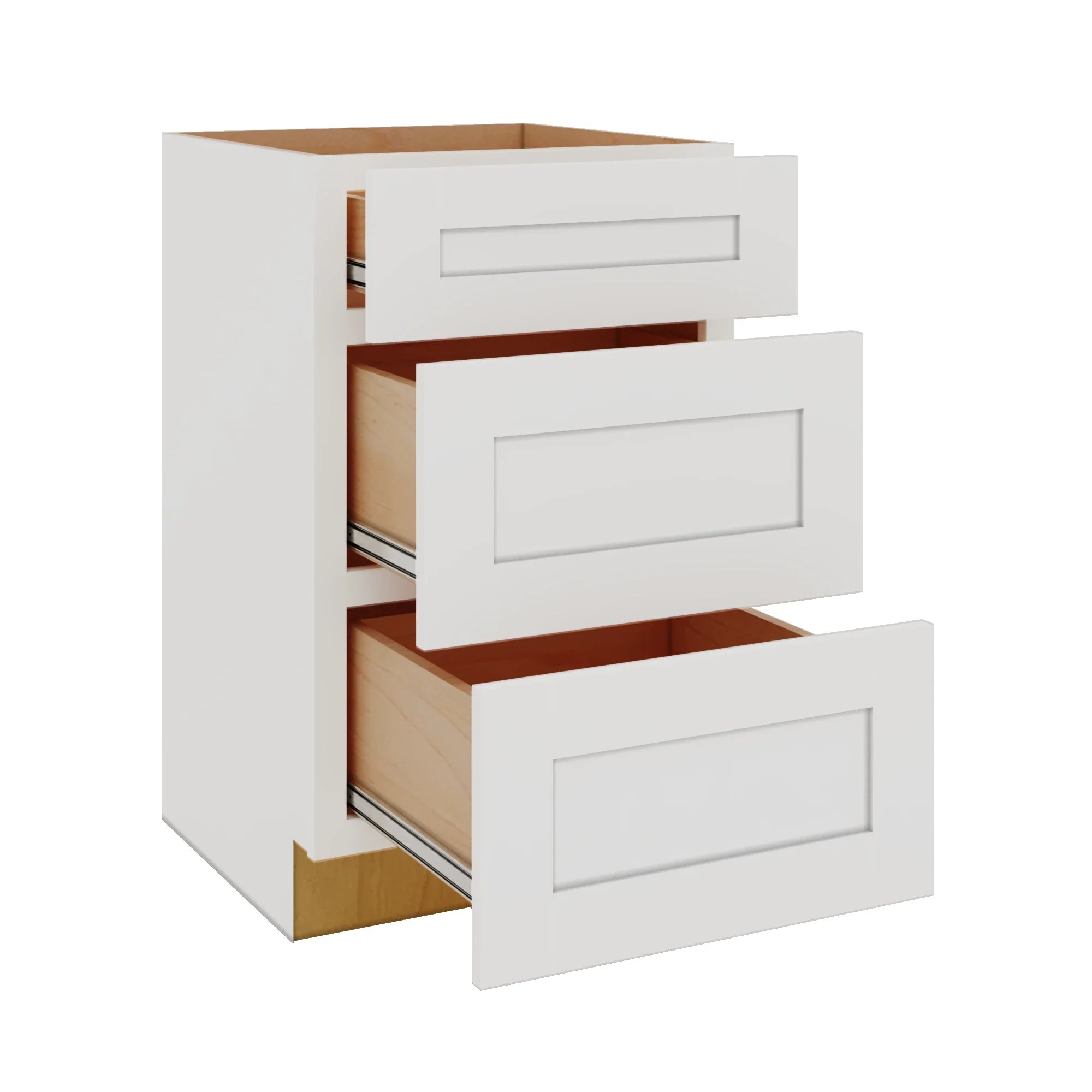 Modernform Cabinet White Shaker 21" W X 34 1/2" H X 21" D Vanity Base with 3 Drawers