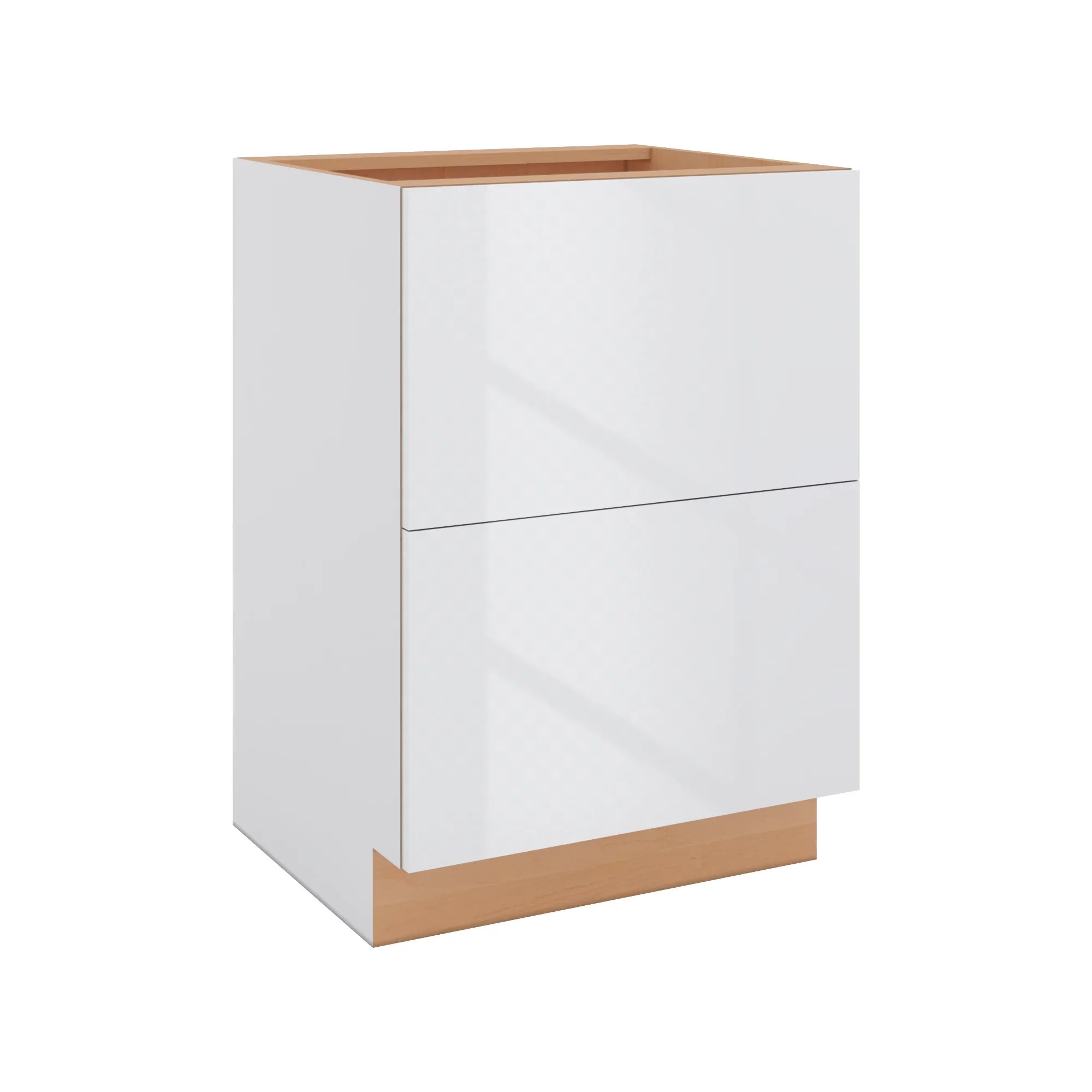 Modernform Cabinet Gloss White 24" W X 34 1/2" H X 21" D Vanity Base with 2 Drawers