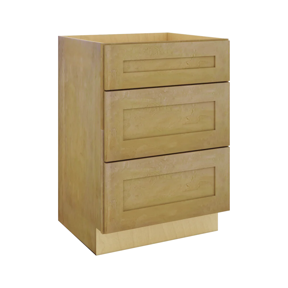 Modernform Cabinet Natural Shaker 24" W X 34 1/2" H X 21" D Vanity Base with 3 Drawers