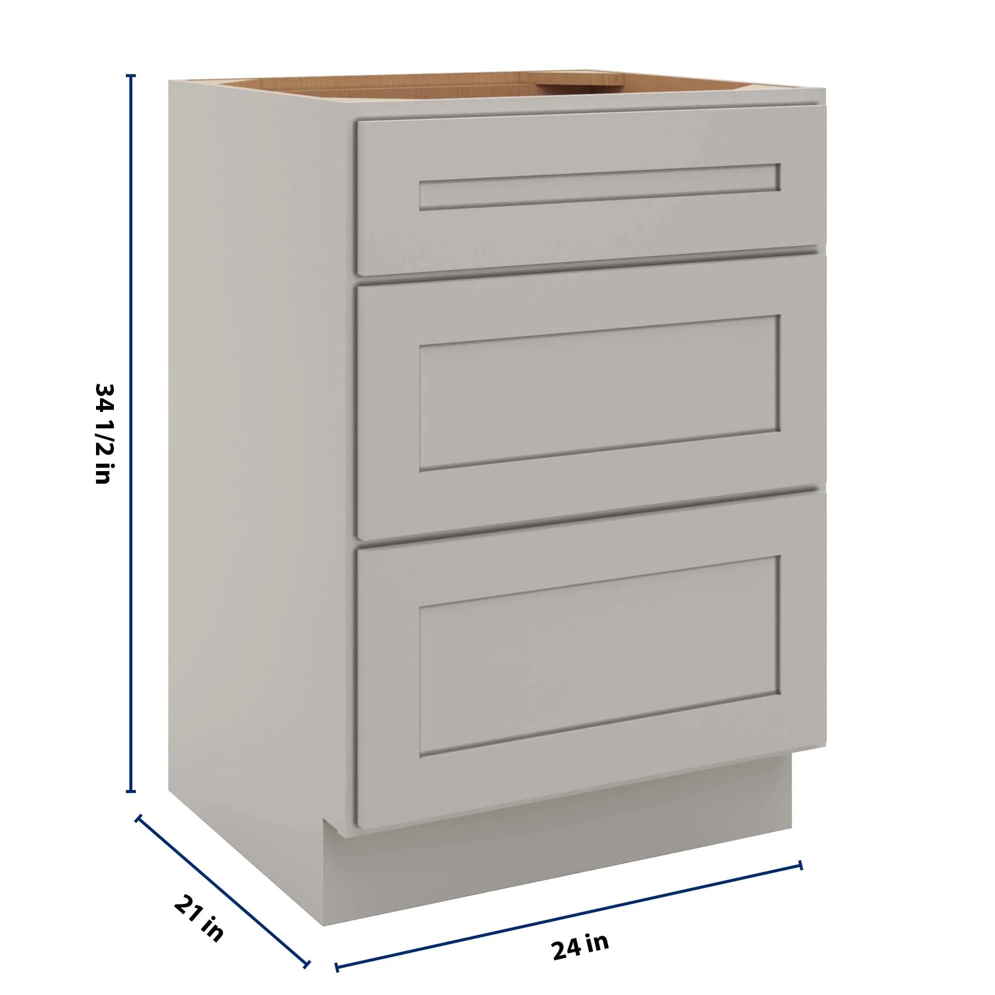cnc luxor 5 piece misty grey 24 w vanity drawer base cabinet