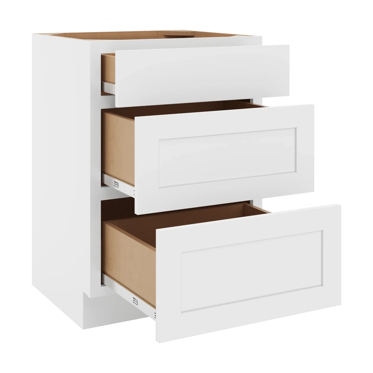 cnc luxor white 24 w vanity drawer base cabinet