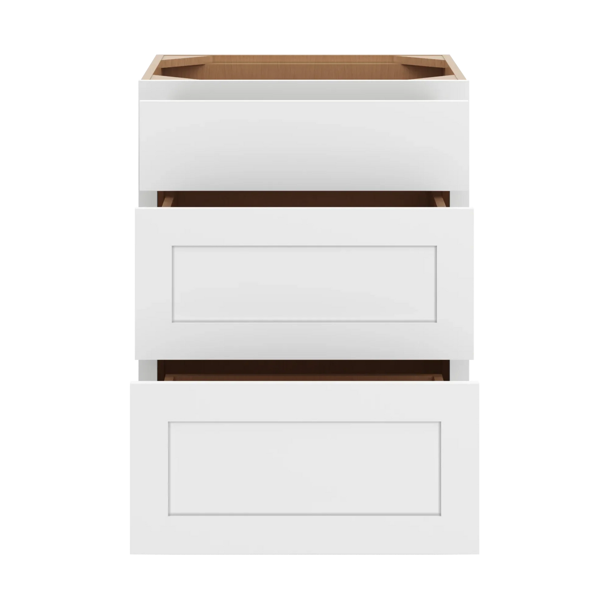 cnc luxor white 24 w vanity drawer base cabinet