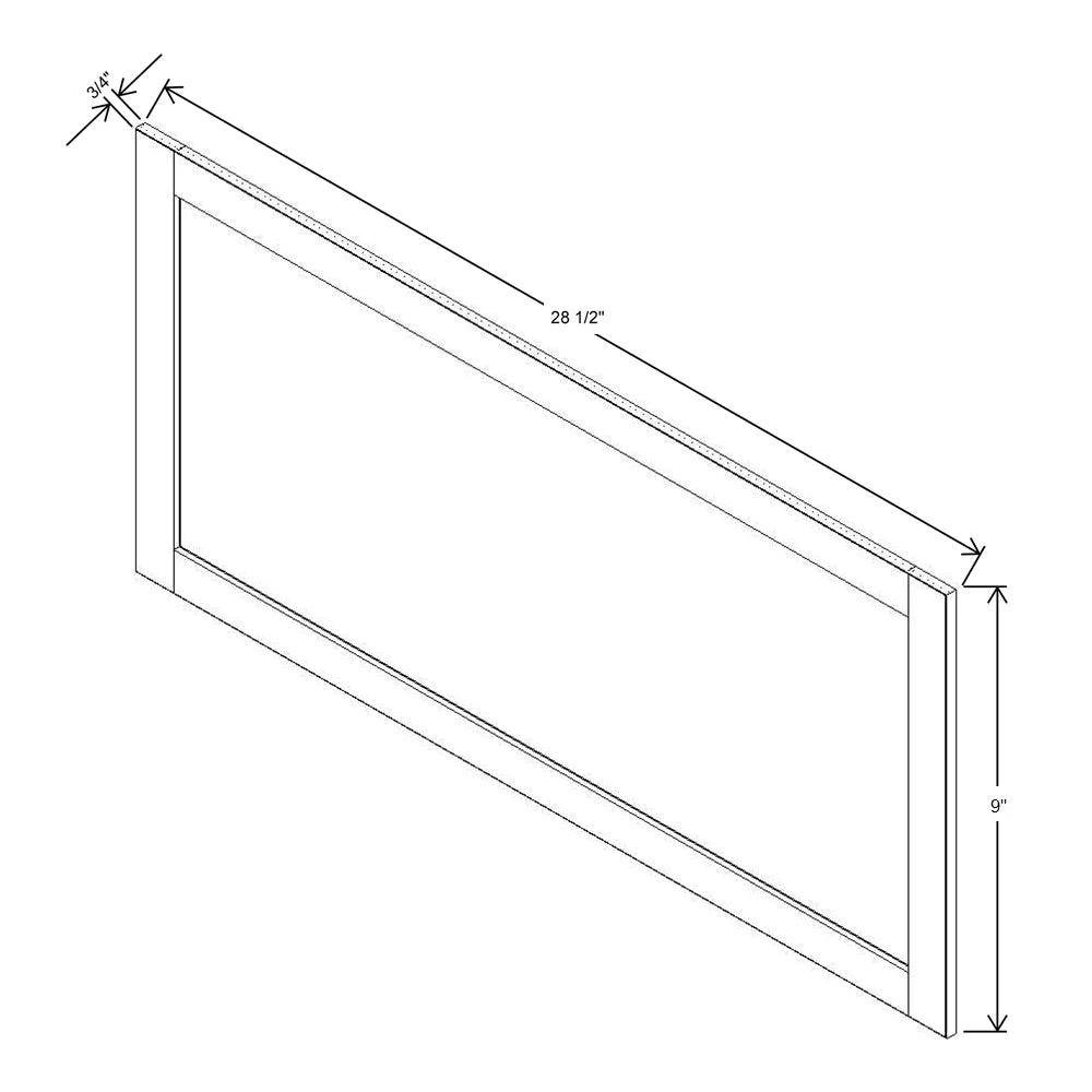 J&K Chocolate Glazed M01 Vanity Drawer Front 09" W x 28 1/2" H