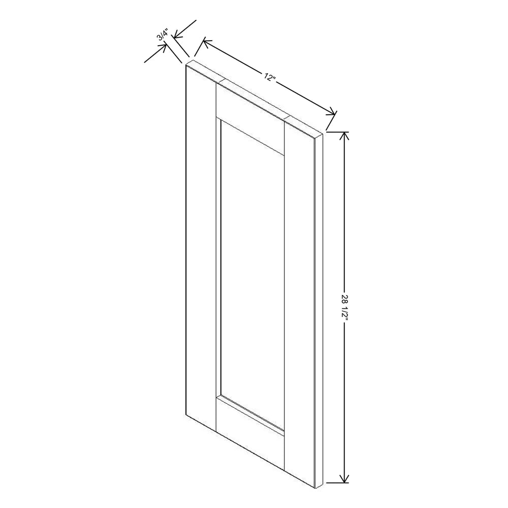 J&K White Shaker S8 Vanity Drawer Front 12" W x 28 1/2" H