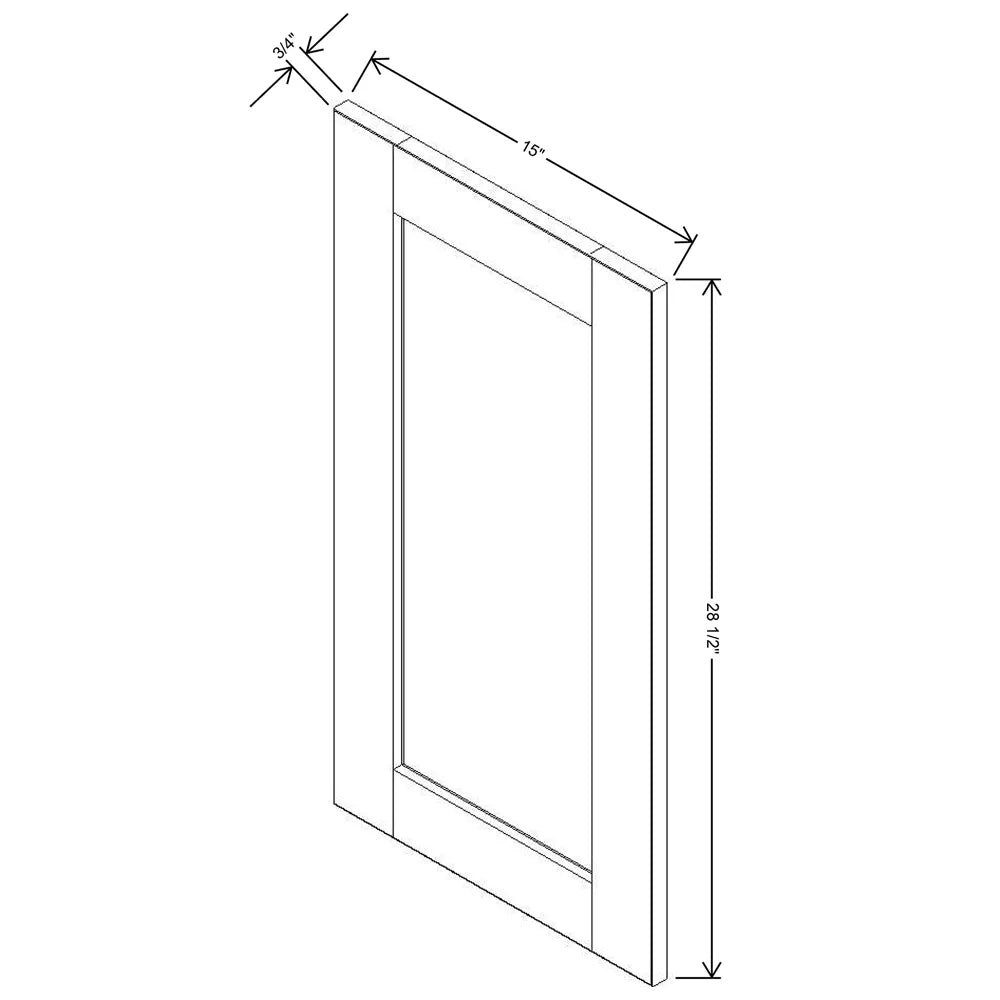 J&K White Shaker S8 Vanity Drawer Front 15" W x 28 1/2" H