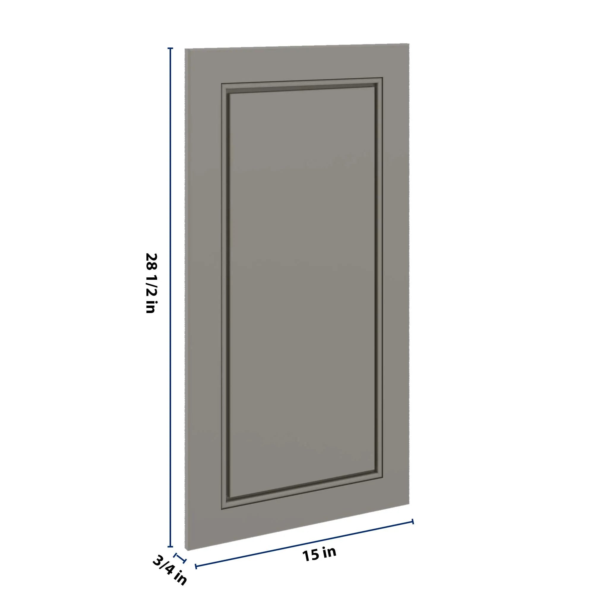 J&K Greige K3 Vanity Drawer Front 15" W x 28 1/2" H