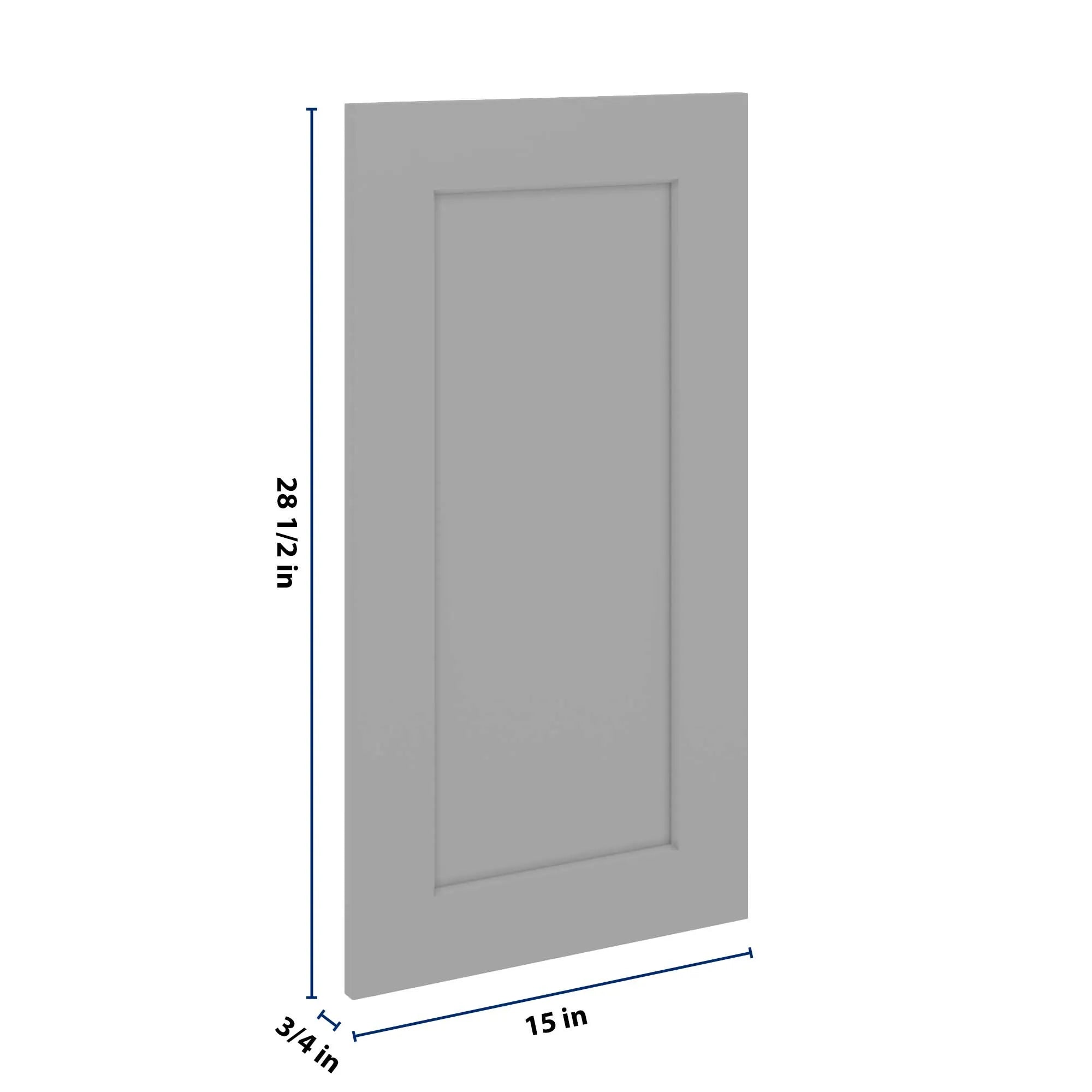 J&K Castle Grey S5 Vanity Drawer Front 15" W x 28 1/2" H