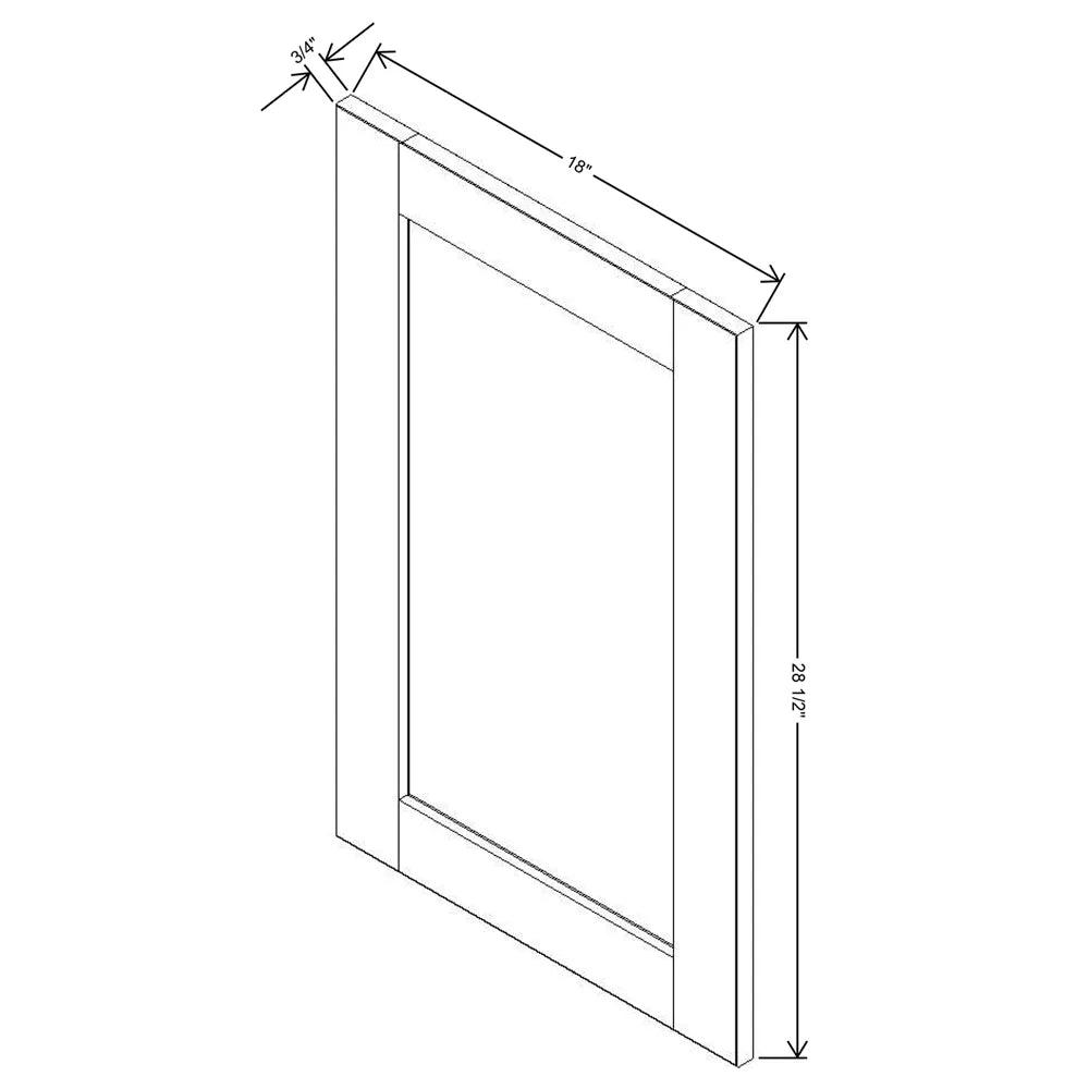 J&K White Shaker S8 Vanity Drawer Front 18" W x 28 1/2" H