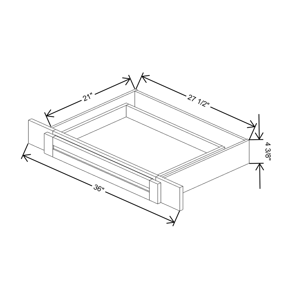 Wolf Classic Grove Terrain Stain 36"W Knee Desk Drawer (Drawer is ALWAYS Slab)