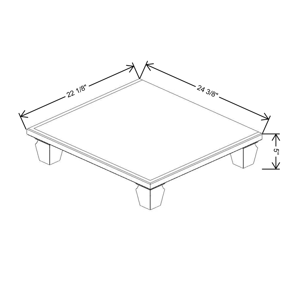 Fabuwood Allure Luna Desert Oak 24 3/8" W X 5" H X 22 1/8" D Vera Platform With Cove Feet For V24