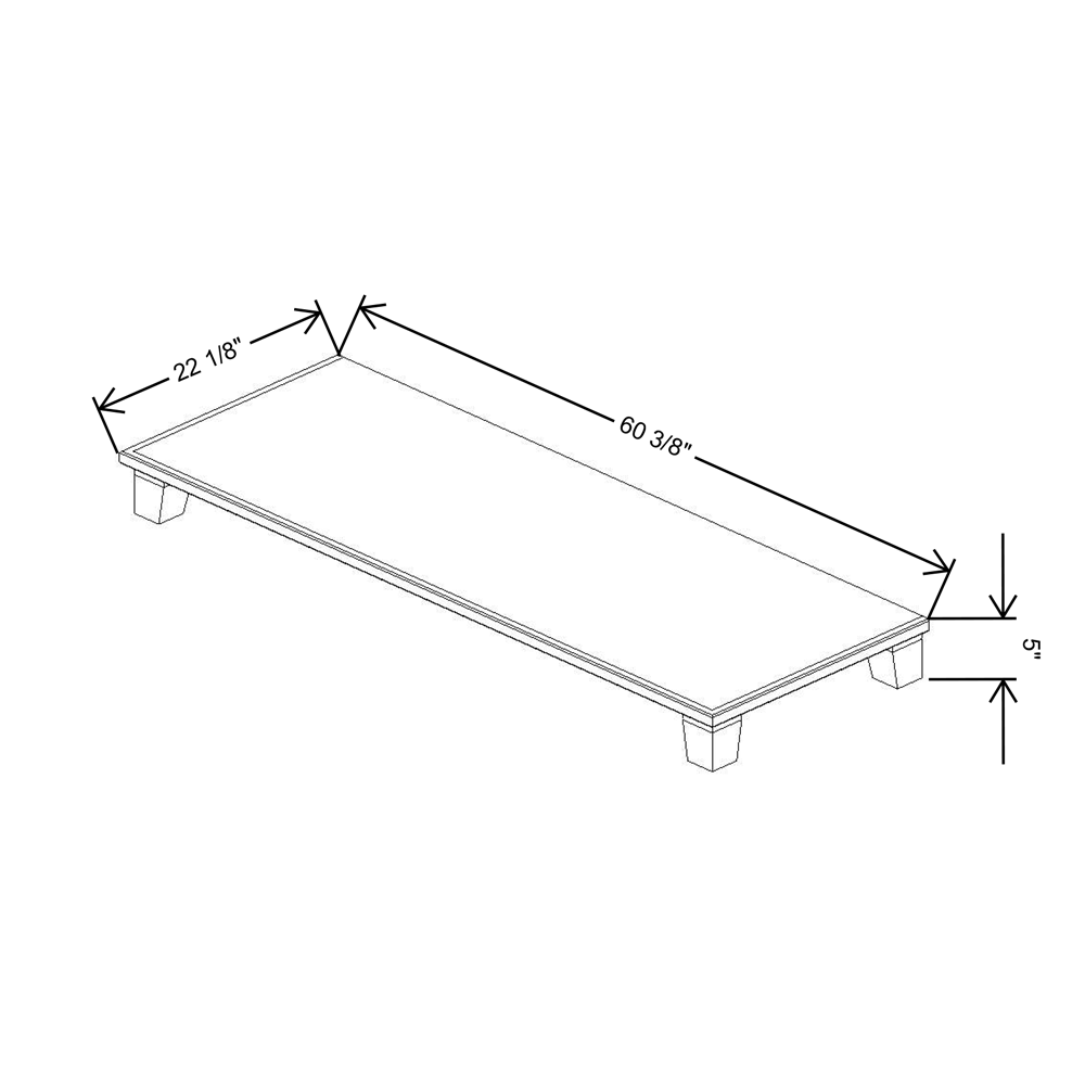 Fabuwood Allure Fusion Dove 60"W & 22"D Vera Platform With Taper Feet For V60