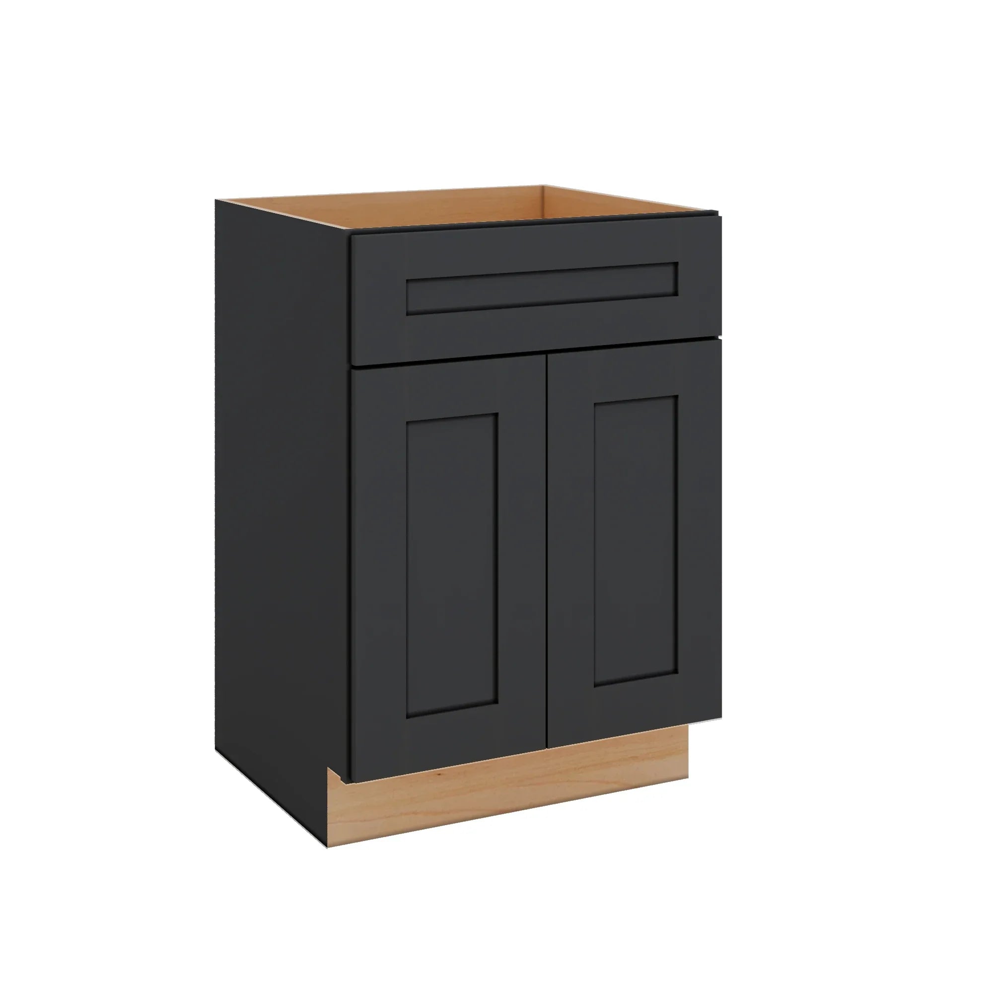 Modernform Cabinet Onyx Black Shaker 24" W X 34 1/2" H X 21" D Sink Base 2 Doors/1 False Front