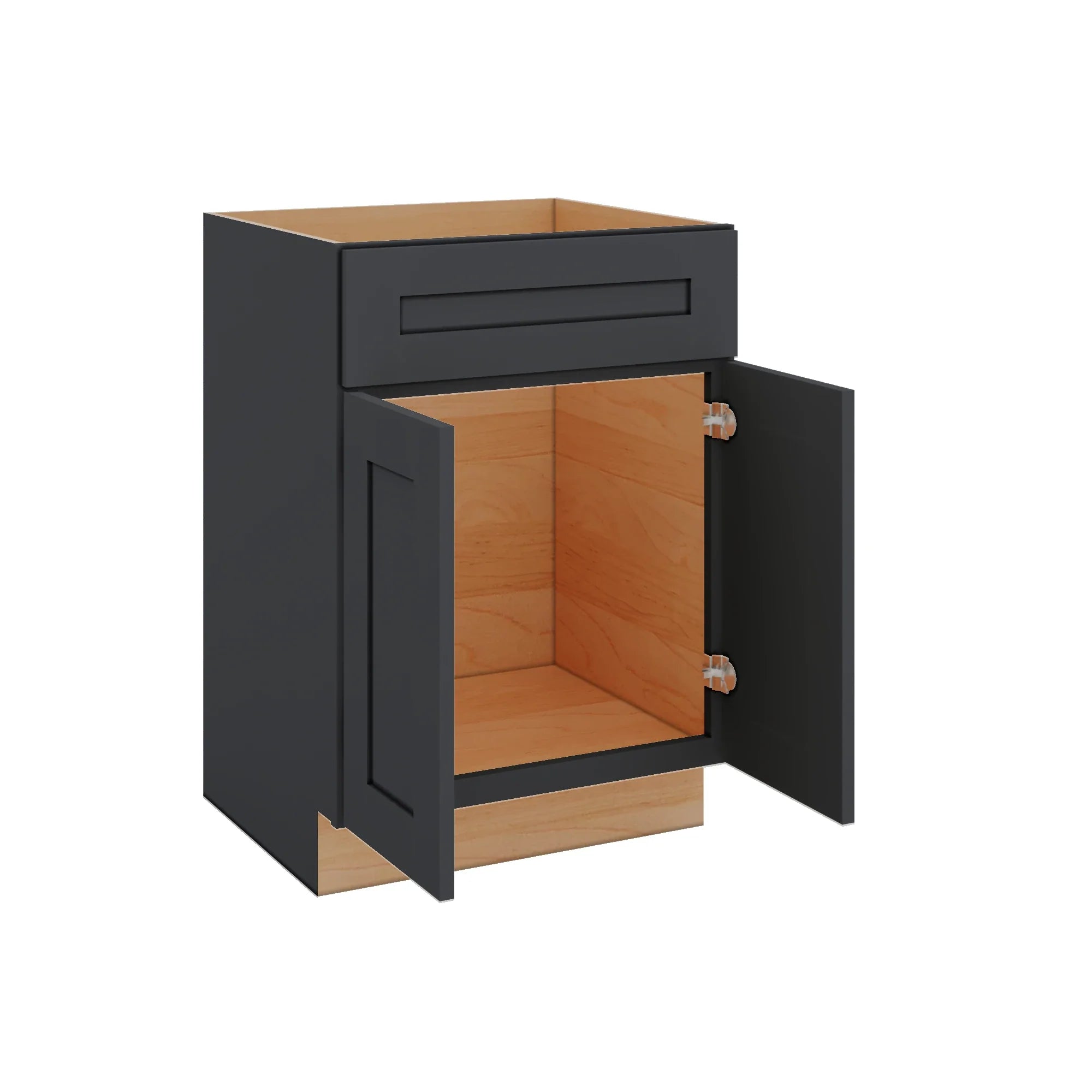 Modernform Cabinet Onyx Black Shaker 24" W X 34 1/2" H X 21" D Sink Base 2 Doors/1 False Front
