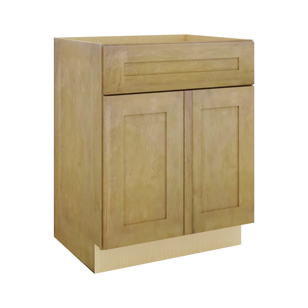 Modernform Cabinet Natural Shaker 27" W X 34 1/2" H X 21" D Sink Base 2 Doors/1 False Front