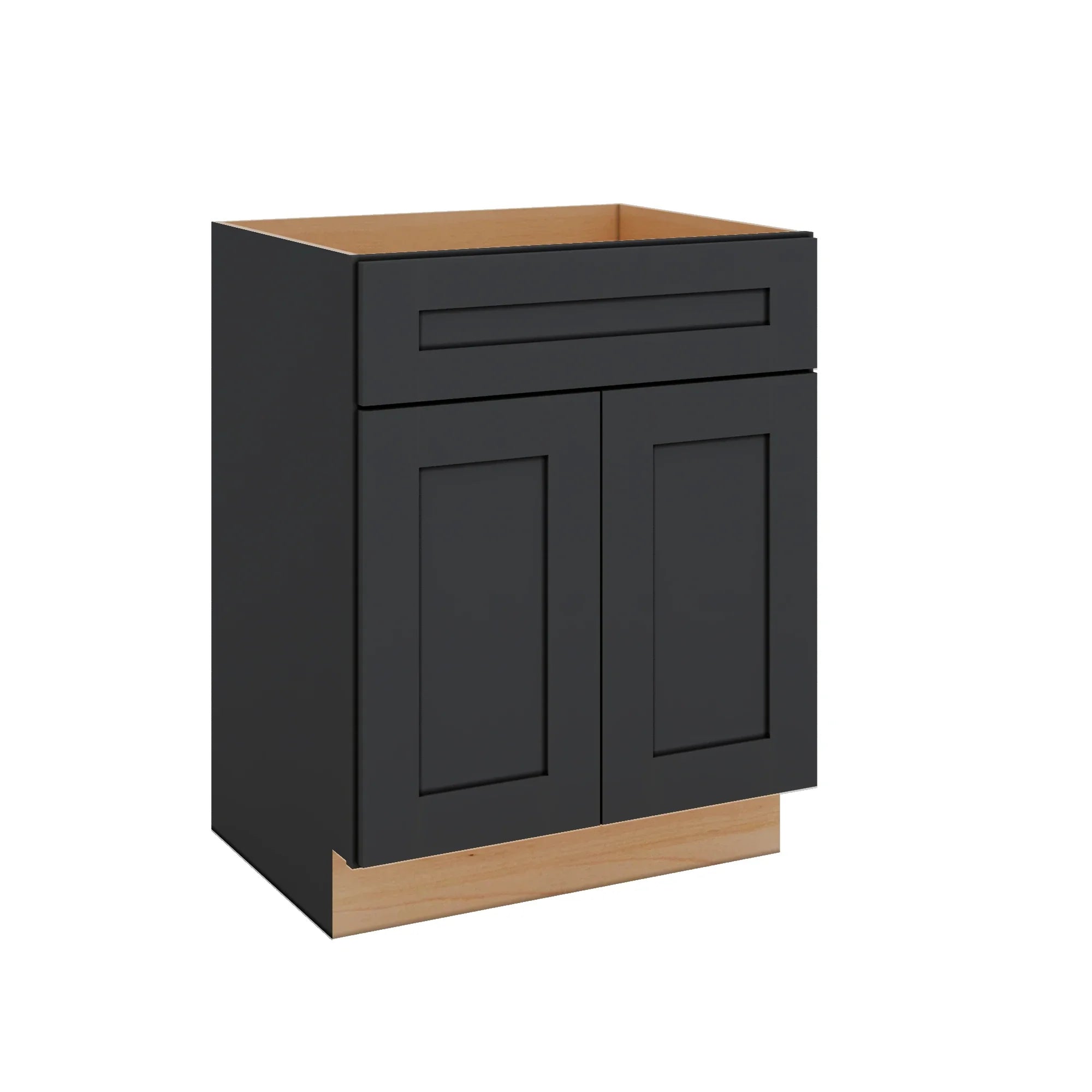 Modernform Cabinet Onyx Black Shaker 27" W X 34 1/2" H X 21" D Sink Base 2 Doors/1 False Front